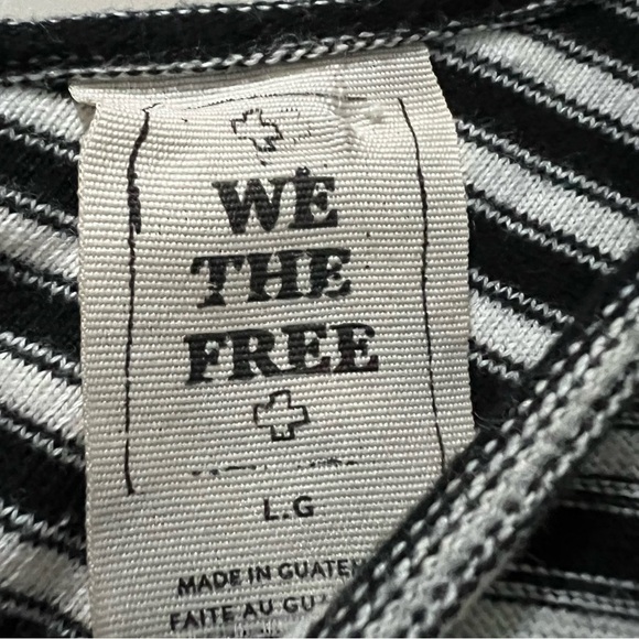 We the Free Large Frenchie Tee Dress Black and White Stripe Dress B3 - Picture 4 of 5